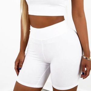 White Biker Shorts